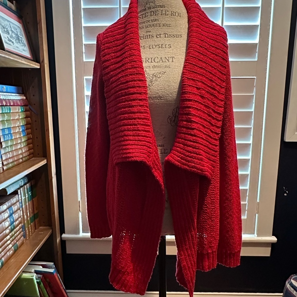 Jones New York Vibrant Red Cardigan